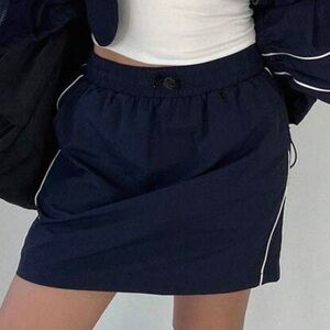 Navy Skirt with White Accents